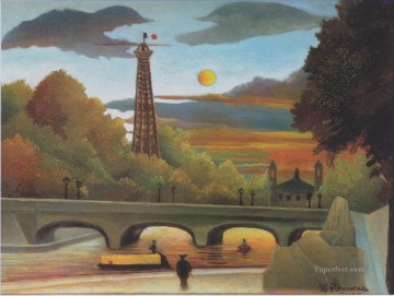París Painting - El Sena y la torre Eiffel en el atardecer 1910 Henri Rousseau París
